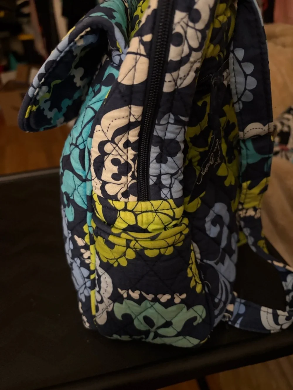 Vera Bradley Disney Mickey’s Midnight Bloom Quilted Mini Backpack